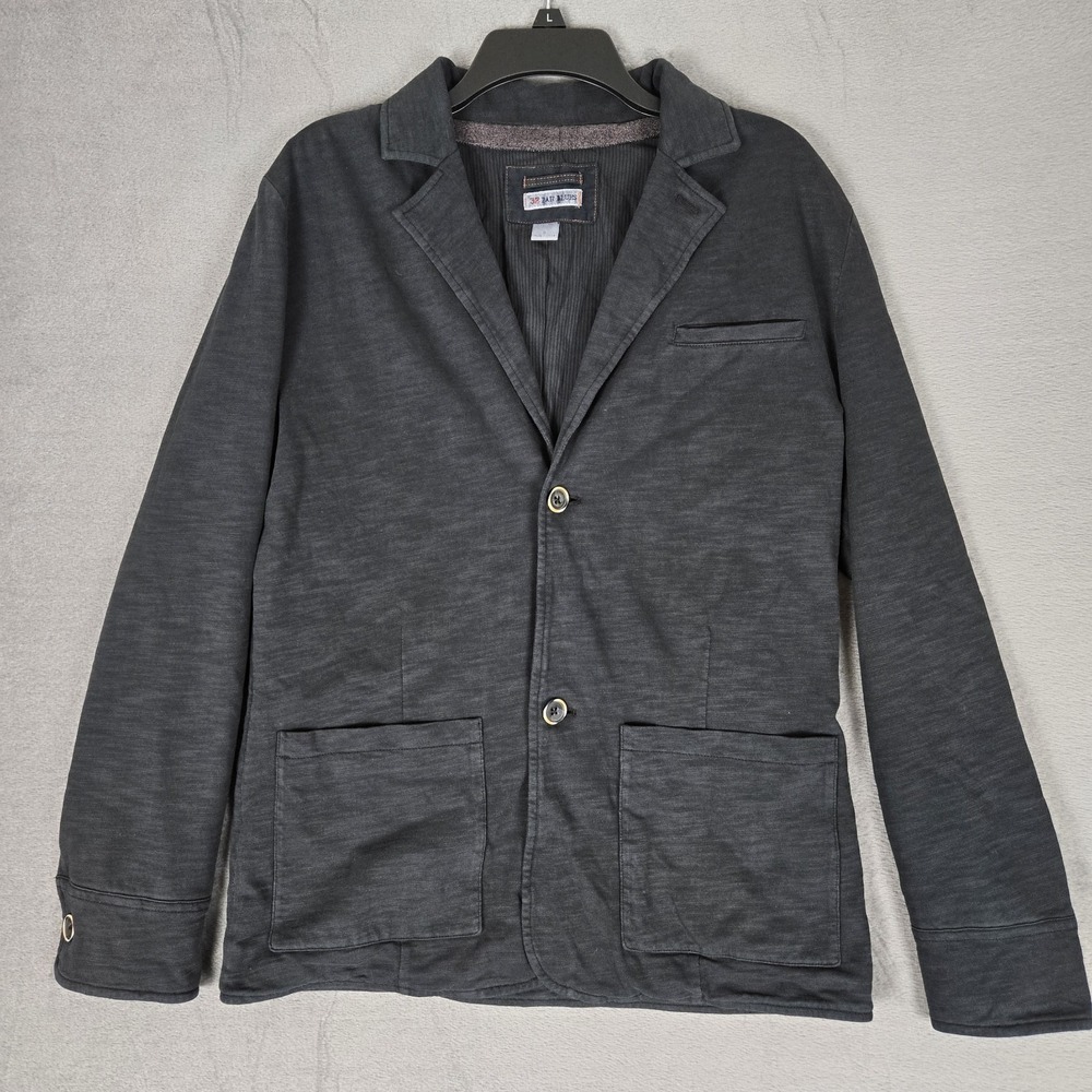 32 Bar Blues Knit Blazer Jacket Sport Coat Mens Small Long Sleeve Unstructured